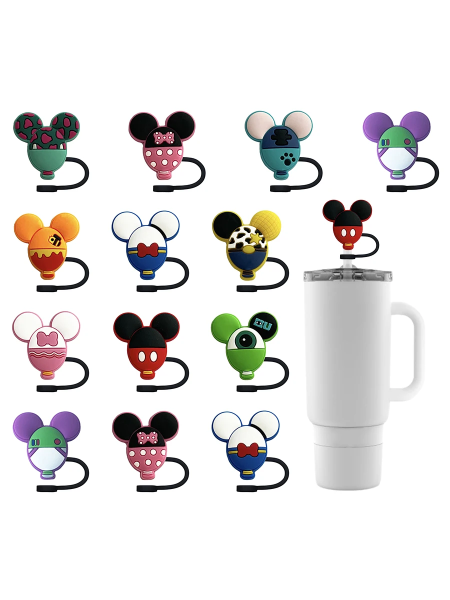 Description Picture 3 of itemHot Toys Straw Cover Cap Cartoon 10MM Silicone Drink Straw Plug Eco-friendly Splash Proof Drink Cup Straw Cap Charms Gift