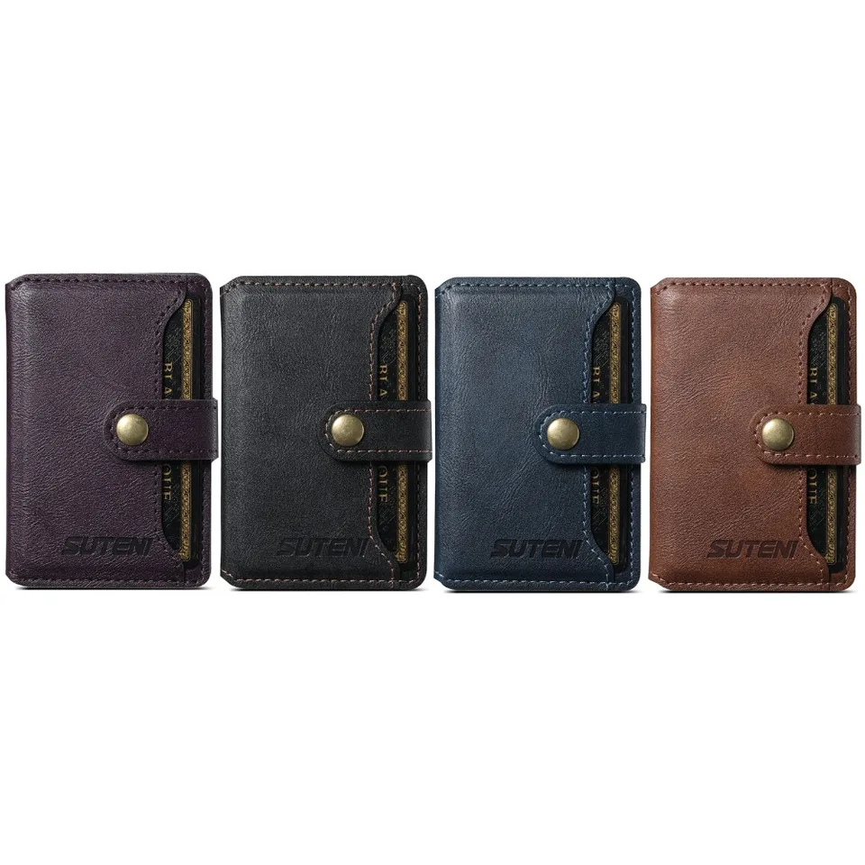 Portafoglio in pelle di lusso Porta carte magnetiche Magsafe per iPhone 15 14 13 12 11 Pro Max Plus Mini Porta carte d'identà bancarie mobile