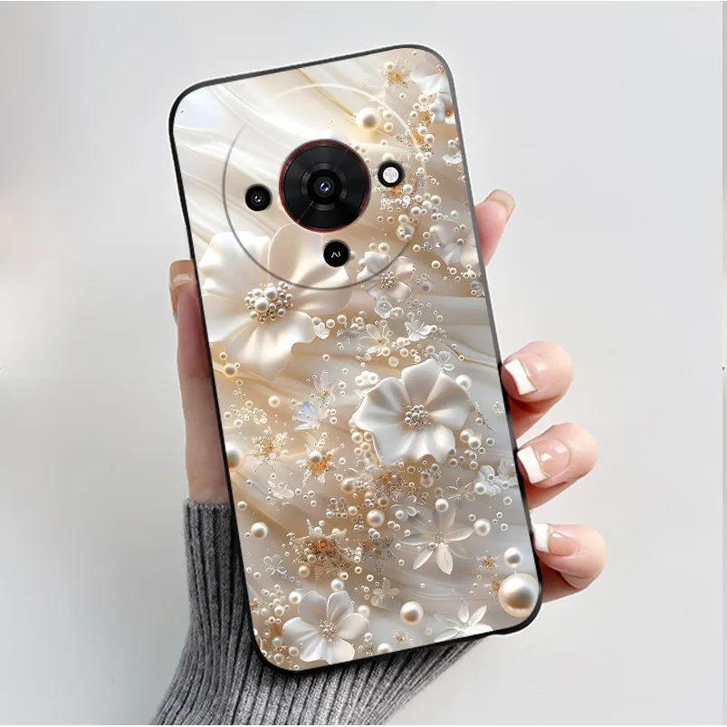 Butterfly Flower Black Soft Silicone Phone Case - Stylish Protective Back Cover