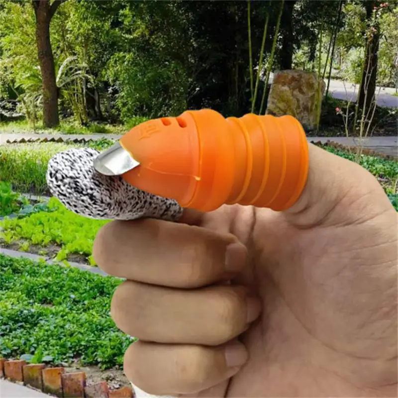 5/1PCS Silicone Thumb Knife Finger Protector Gears Cutting Vegetable Harvesting Knife Pinching Plant Blade Scissors Garden Tools