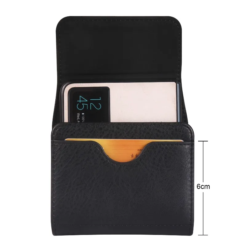 Universal Leather Waist Case with Belt Clip and Card Slot
