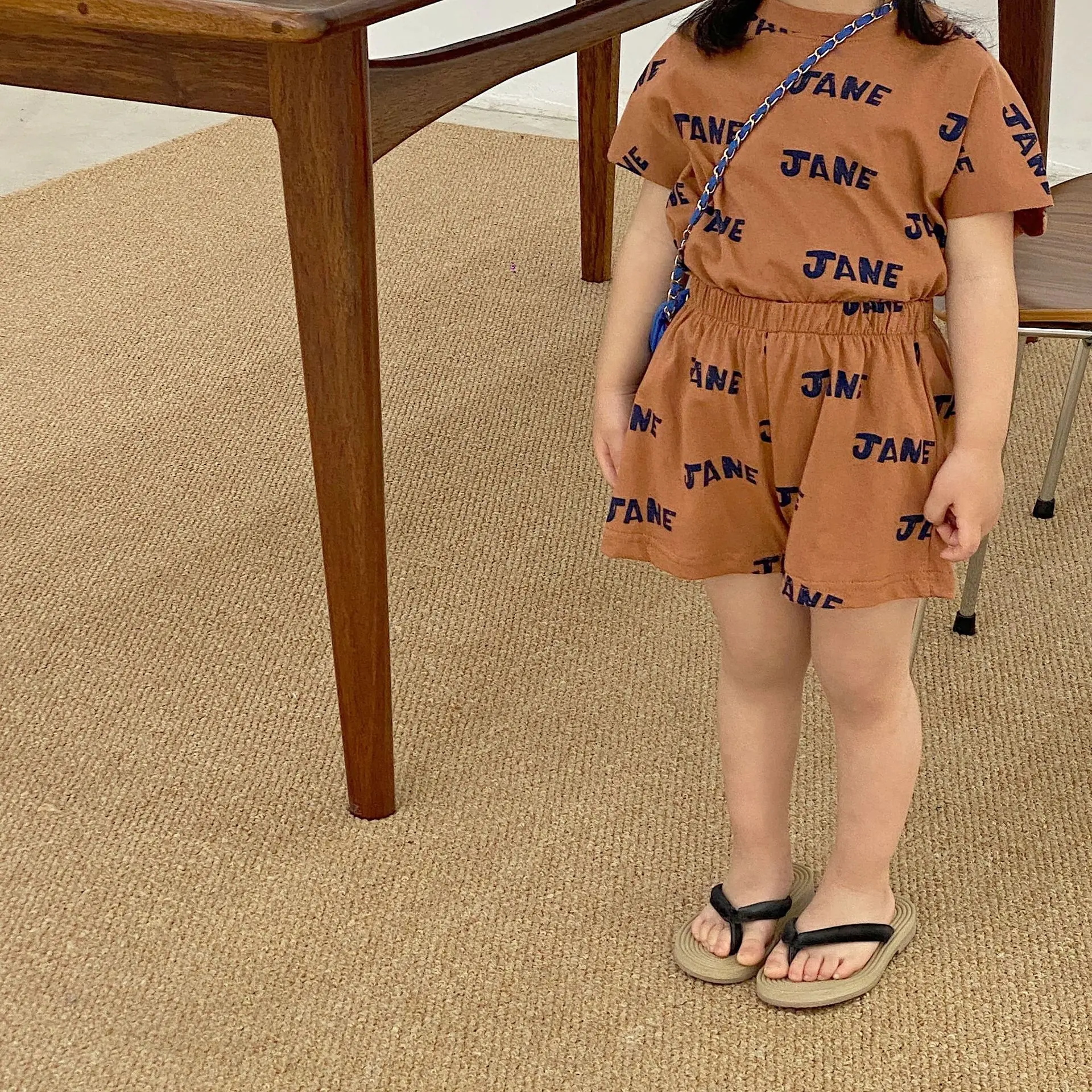 Korea Children's Clothing Set 2022 Summer New Girls Letter Suit Two Piece Clothes Short Sleeve Short + Short Boy's Suit baby dress set for girl