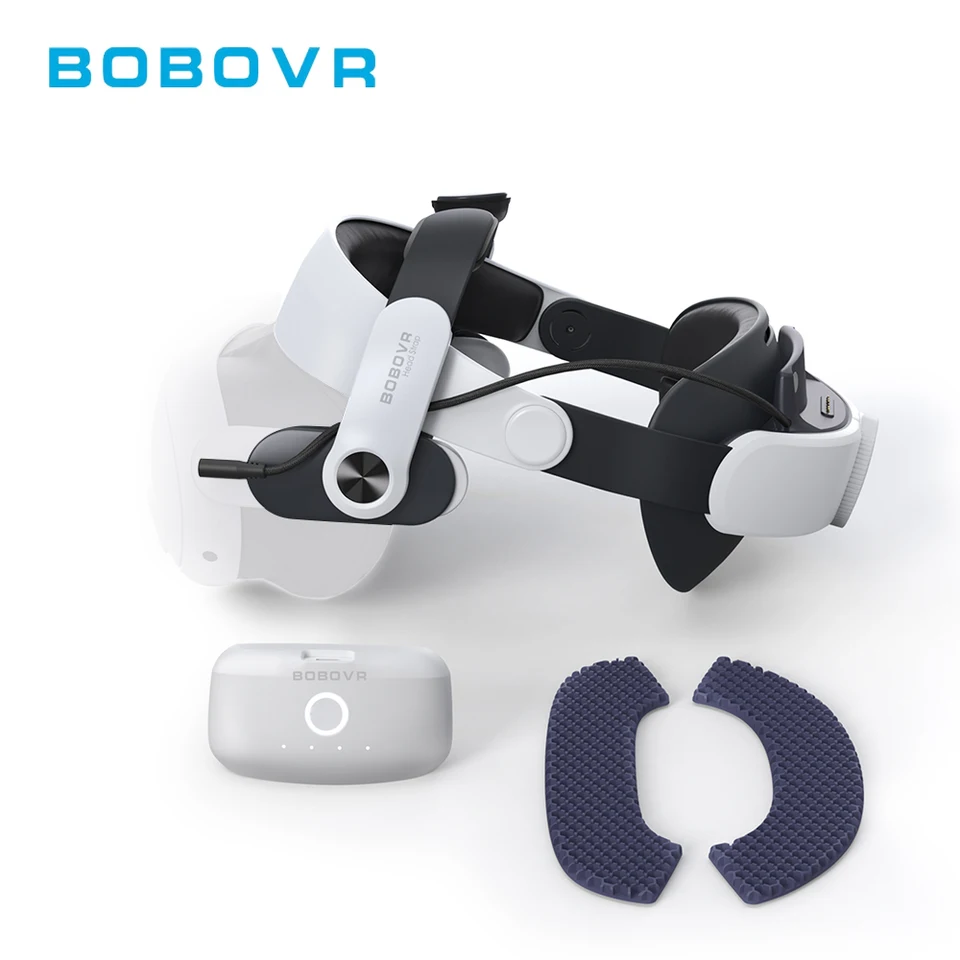 BOBOVR M3 PRO Battery Head Strap Compatible with Oculus Quest3 VR  Multi-Point Adjustment 5200mah Battery Pack for VR Accessories - AliExpress