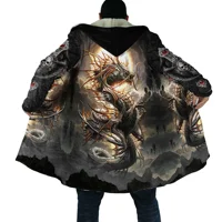 PLstar Cosmos Mens Cloak Tattoo Skull Dragon 3D All Over Printed Fleece Hooded Cloak Unisex Casual Thick Warm Cape coat PF72 1