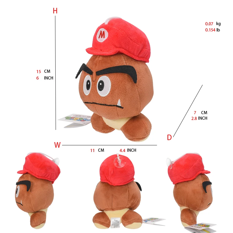 thumbnail image 1 of 41 estilos de juguetes de peluche de Mario Goomba Toad Yoshi Boo Kamek Shy Guy Nabbit Koopa Troopa Ice Flower Anime muñeco de peluche de dibujos animados, 1 of 5