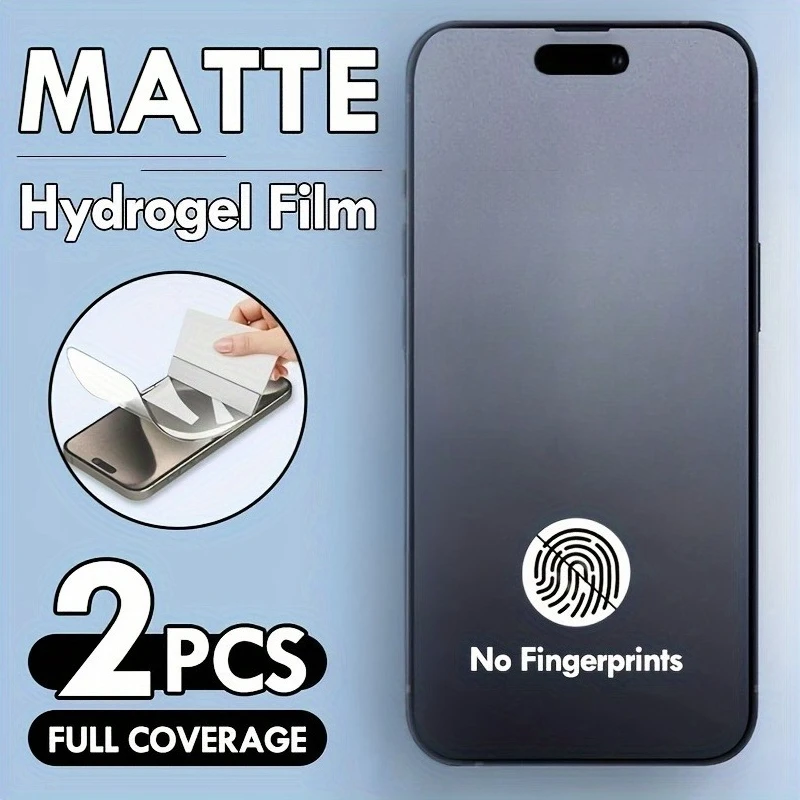 2 Stück Matte Full Cover Hydrogel Film für iPhone 17 16 15 Pro Max 16 15 Plus Displayschutzfolie für iPhone 14 13 12 Pro 17 Air XR XS