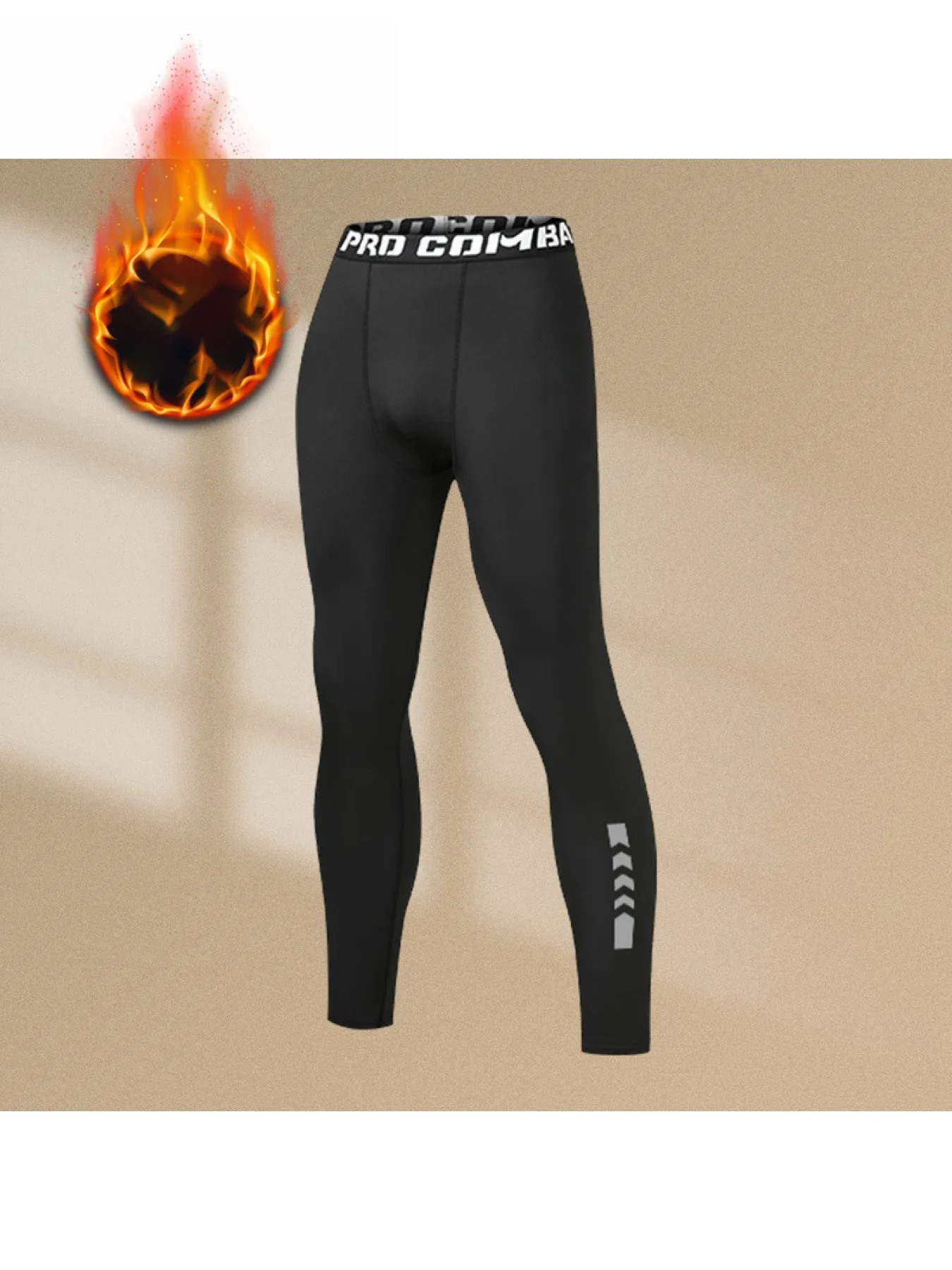 Men's warm compression leggings sports training pants dry running leggings