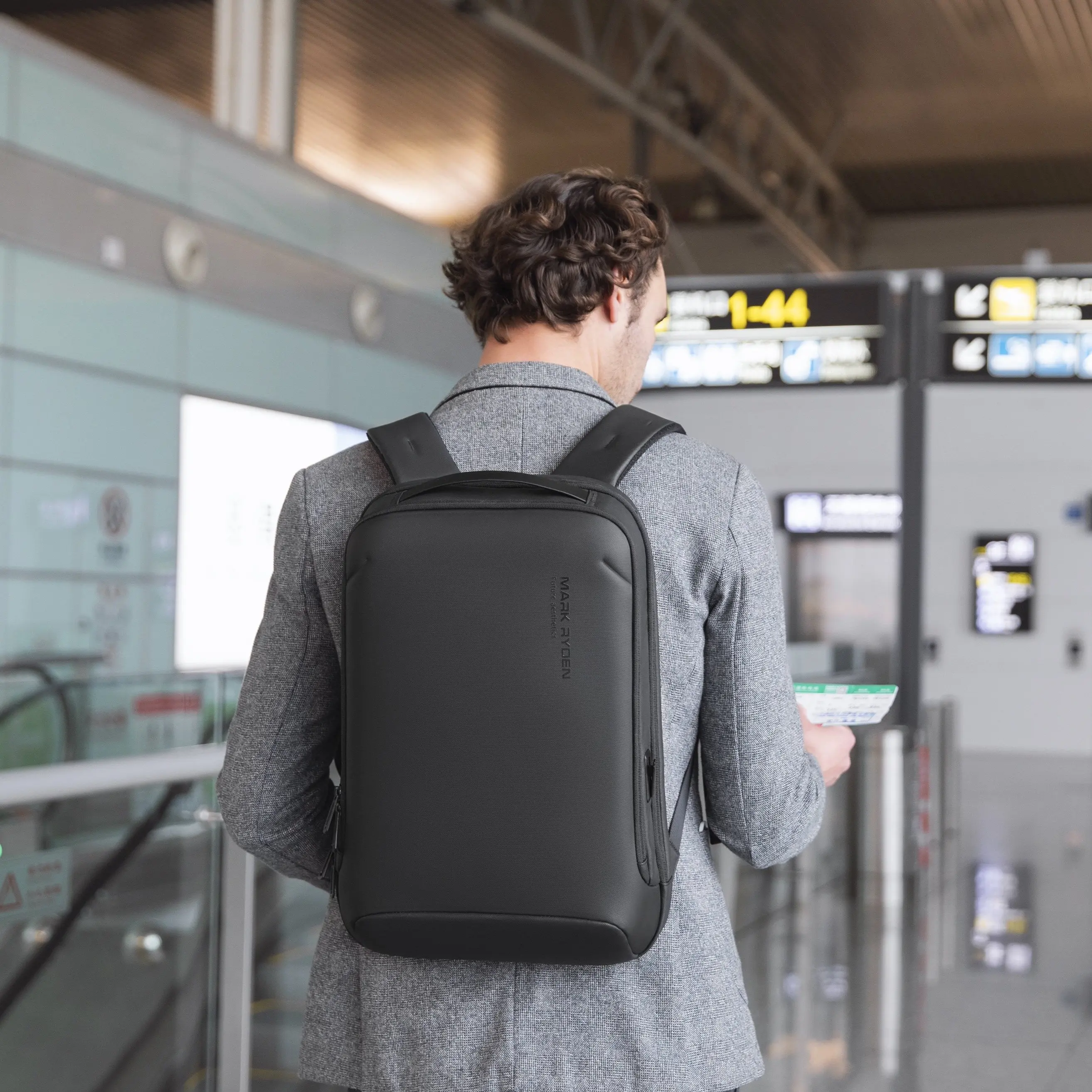 MARK RYDEN Slim Laptop Backpack for Men Water Resistant Travel Business Backpack with USB Charging Port School Computer Bag 6