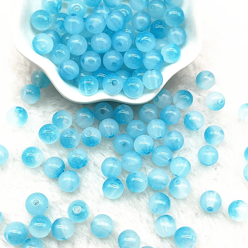 Vibrant Double-Color Acrylic Beads for Jewelry Crafting (50pcs, 8mm)