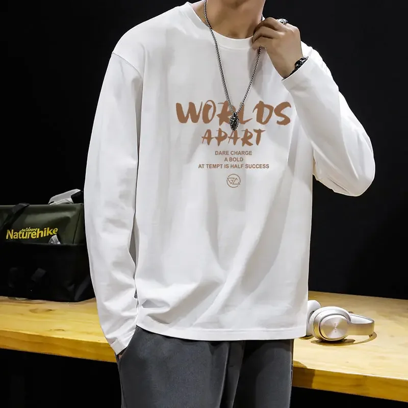 thumbnail image 1 of Sudadera con cuello redondo para hombre, camiseta de capa base para hombre, ropa holgada de primavera Y2k, ropa de calle japonesa, camiseta informal de una pieza, 1 of 4