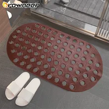 PVC Bath Mat Non-slip Bottom Suction Cup Shower Room Bathtub Side Pad Rectangle Hollow Hydrophobic Pad 39*74CM Bathroom Supply