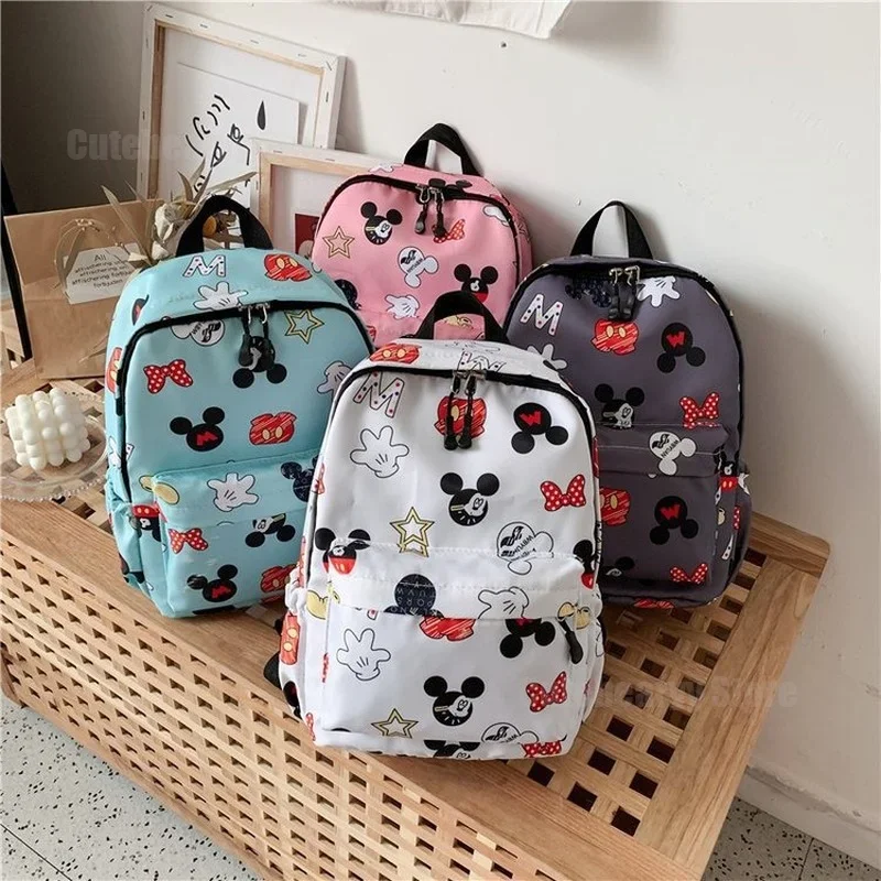 Disney Mickey Kids Backpack New Cute Cartoon Pattern Fashion Boys Girls Stationery Snack Textbook Schoolbag Outdoor Travel Gifts