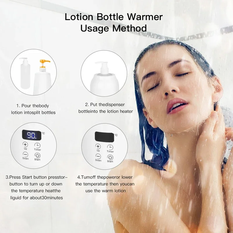 2026 Massage Oil Warmer Digital Lotion Cream Heater 2 Heat Modes Lotion Warmer Fast Heat Lotion Warmer LED Display with Timer