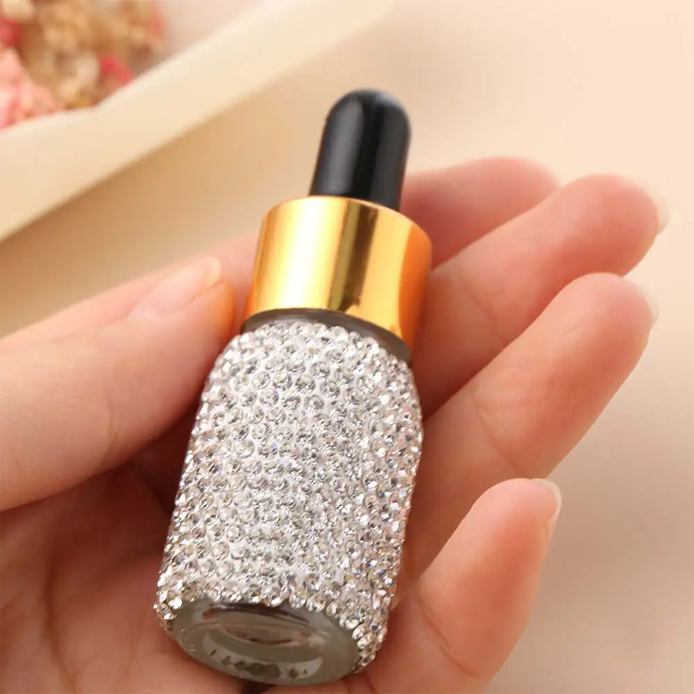 Gift Sparkling Empty Bottle Rhinestone Refillable Essential Oil Dropper Bottle Luxury 5ml Essential Oil Vials Handicraft
