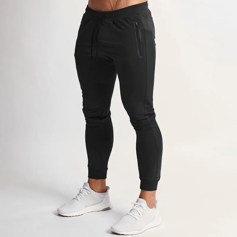 2024 cross-border spring and summer new solid color fitness trousers casual elastic men 3