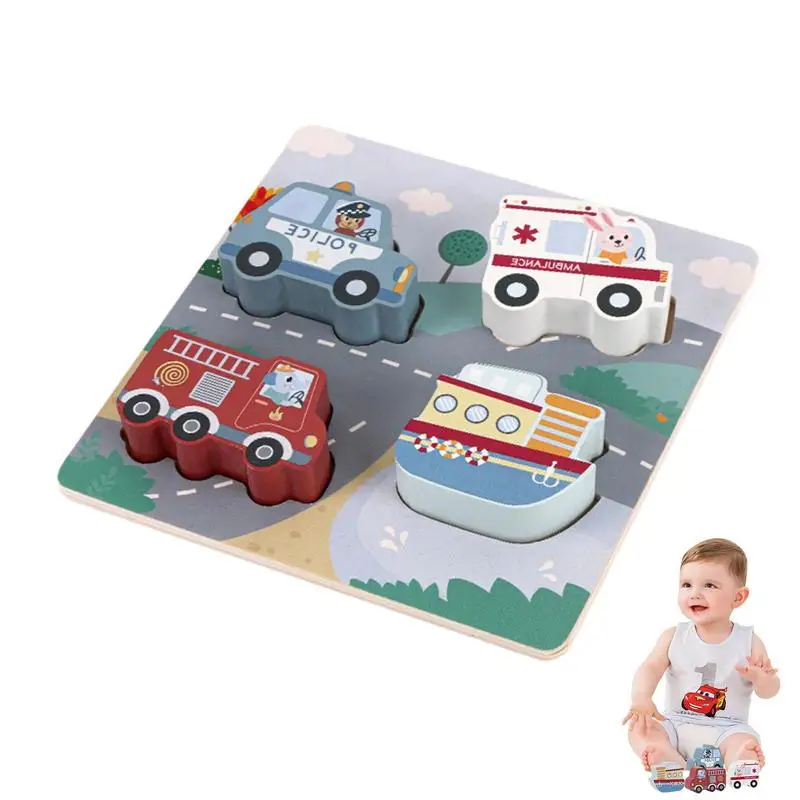 

Educational Puzzle Car Safe Montessori Jigsaw Puzzles Car Play Toys Solid Early Education 3D Puzzle Car Multifunctional Vehicle
