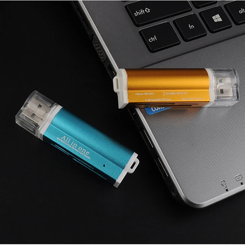 SD Card Reader 4 Slots for Micro SD SDHC TF M2 MMC MS PRO DUO All in 1 USB 2.0 Multi-function Memory Card Reader