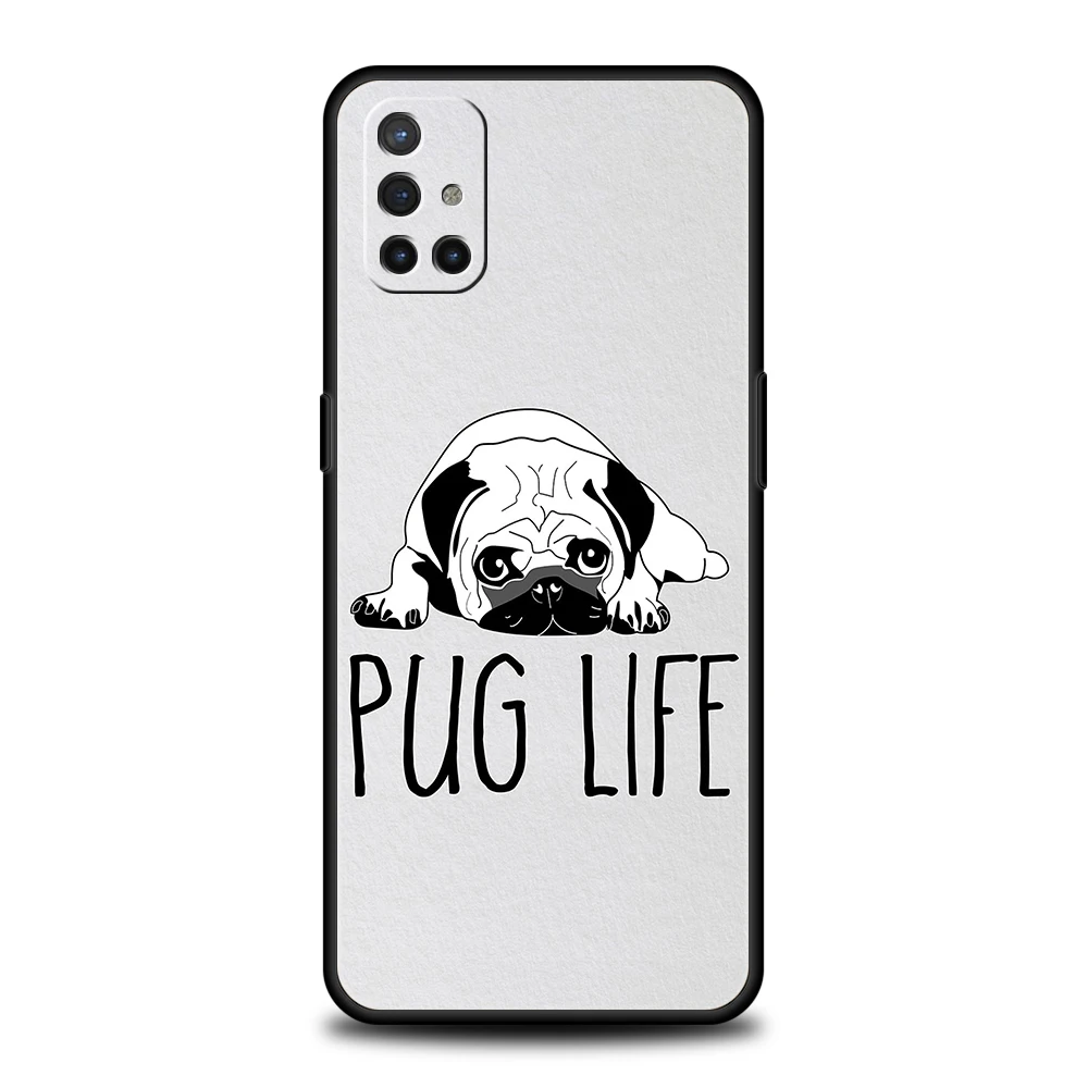 Black Pug Design Soft Phone Case Cover