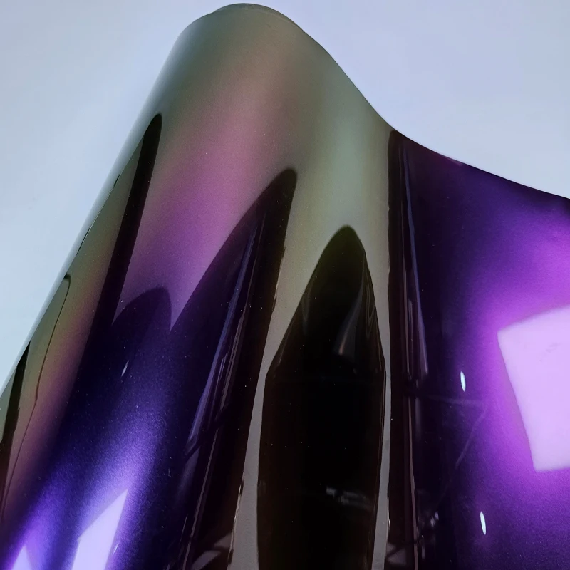 

High Glossy PET Magic Colored Purple vinyl wrap film Motorcycle Stickers Chameleon midnight purple vinyl wrap Car Accessories