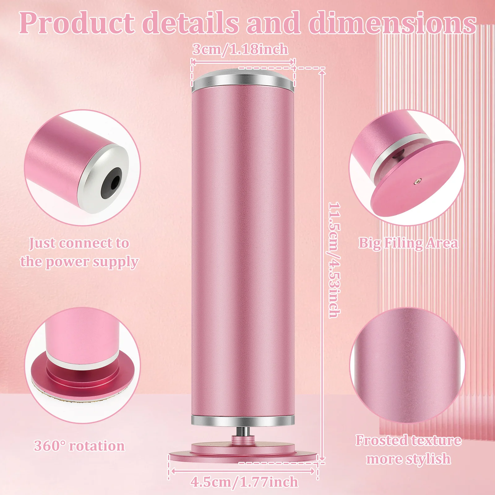Rechargeable Aluminum Foot File Callus Remover with Adjustable Speed
