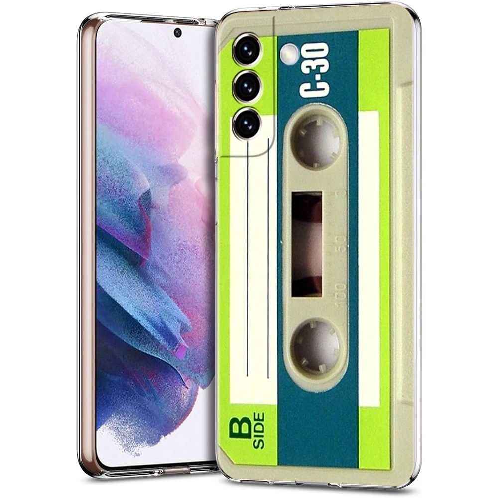 Vintage Cassette Tape Design Soft Clear Silicone Phone Case