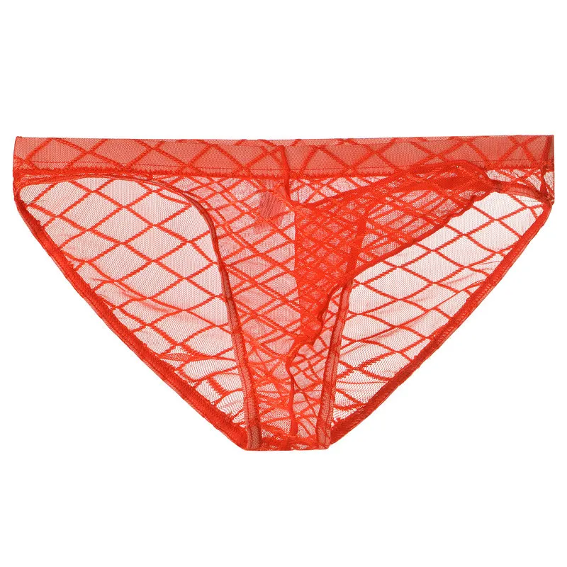 Men's Ultra-Thin Breathable Mesh Underwear with Sexy Triangular Design