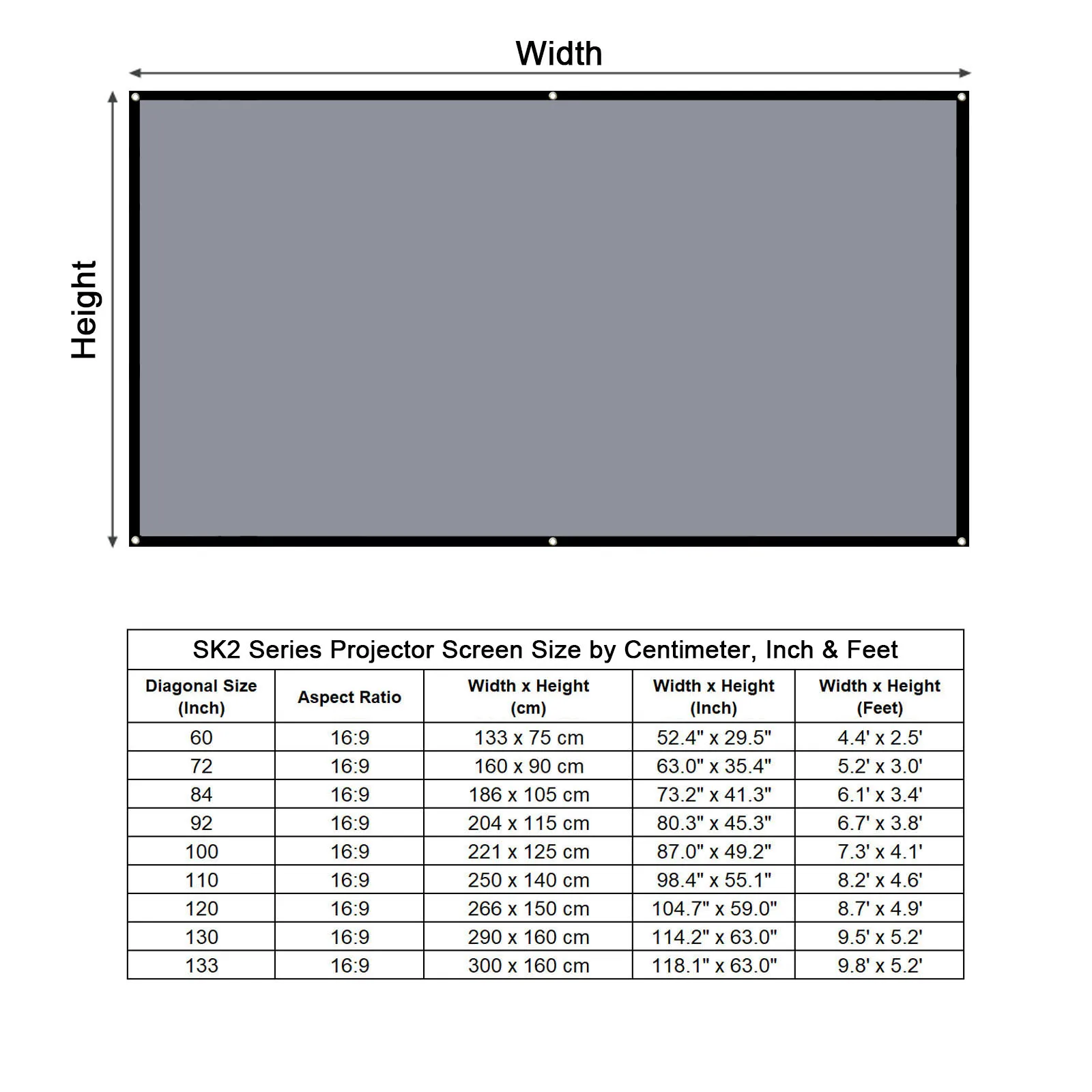 Portable Projector Screen Reflective Fabric Metal Anti-Light 4K Projection Curtain Black Edges 60/72/84/100/120/130 Inch