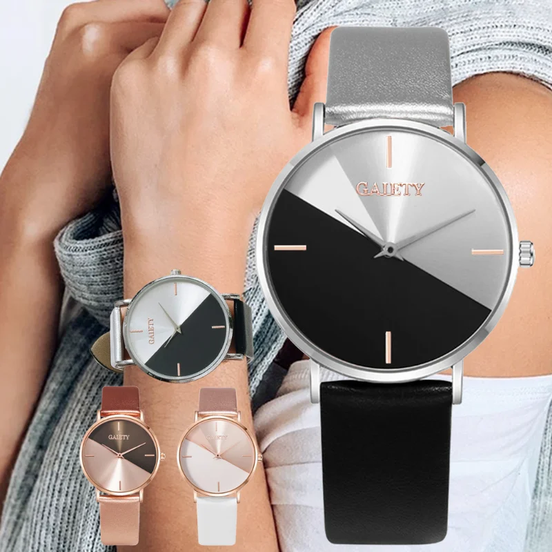 

Two-Color Reflect Dial Simple Pure Women Wrist Watches Ladies Fashion Creative Glitter Belt Sport Relojes De Mujer Clock