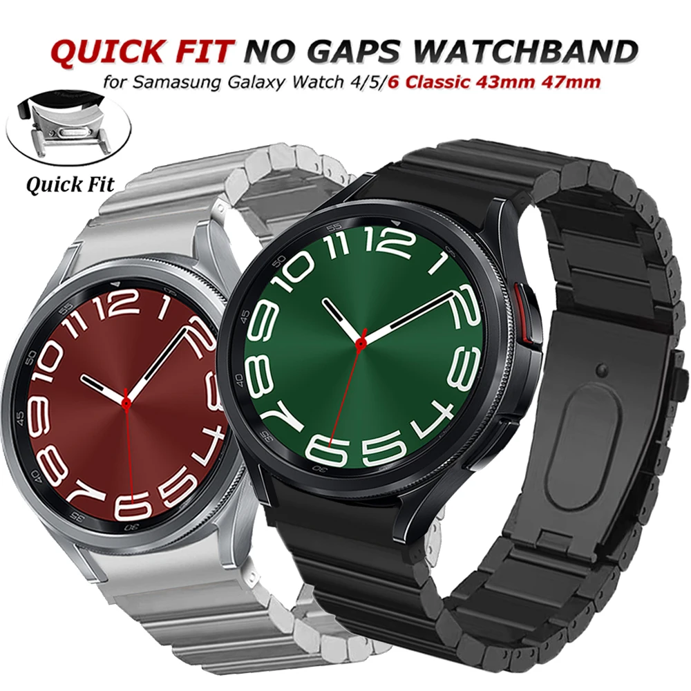

Quick Fit Titanium Metal Band for Samsung Galaxy Watch 6 Classic 47mm 43mm 5 Pro 45mm Luxury Bracelet for Galaxy 6 5 4 40mm 44mm