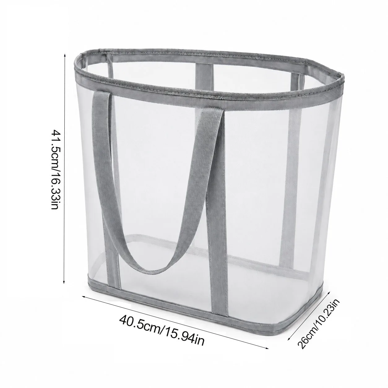 Foldable Mesh Laundry Basket with Reinforced Handle - Large Capacity Multi-Functional Storage Organizer