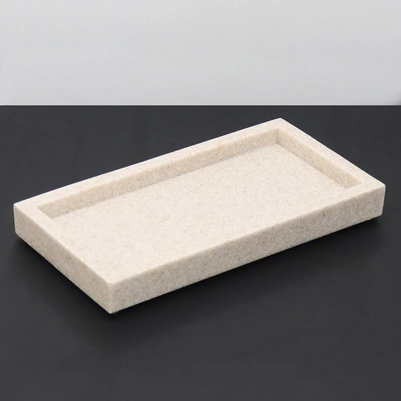 Household Storage Tray Marble Resin Tray for Bathroom Rectangular Jewelry Storage Kitchen Dish Plates