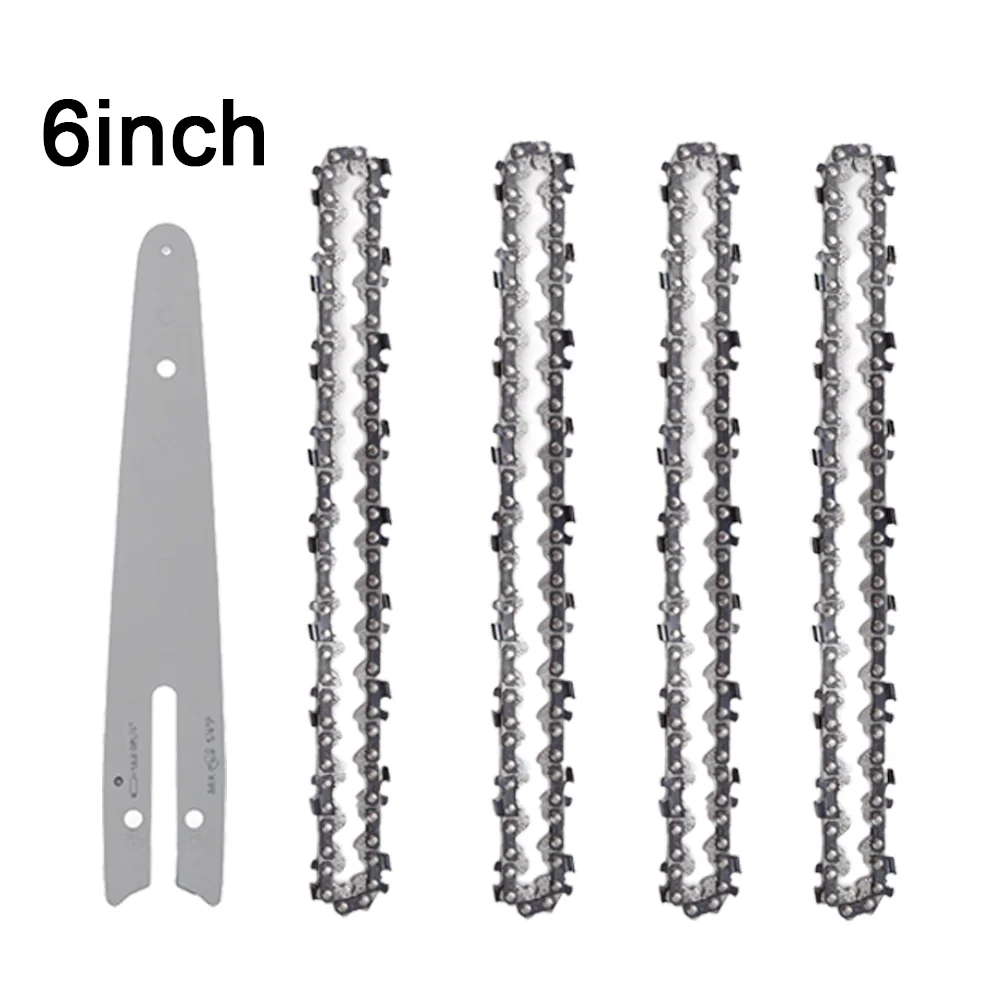 6 Inch Chain Saw Replacement Chains Plate Guide Bar Chainsaw Wood Cutter Home Ga