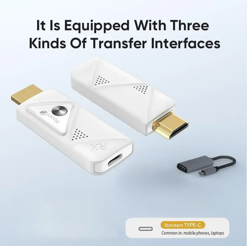 UsbC HDMI 무선 송신기 수신기 확장기 키트 TV 카메라 스트리밍 Projecto 용 1080P @ 60HZ 30M 무선 디스플레이 동글