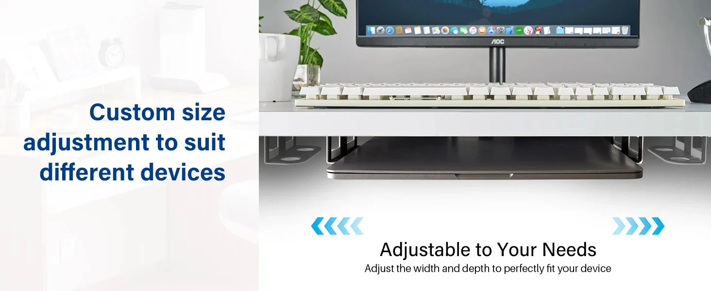 Under Desk Laptop Mount Metal Under Desk Shelf Holder for Laptop for Mac Mini Ma