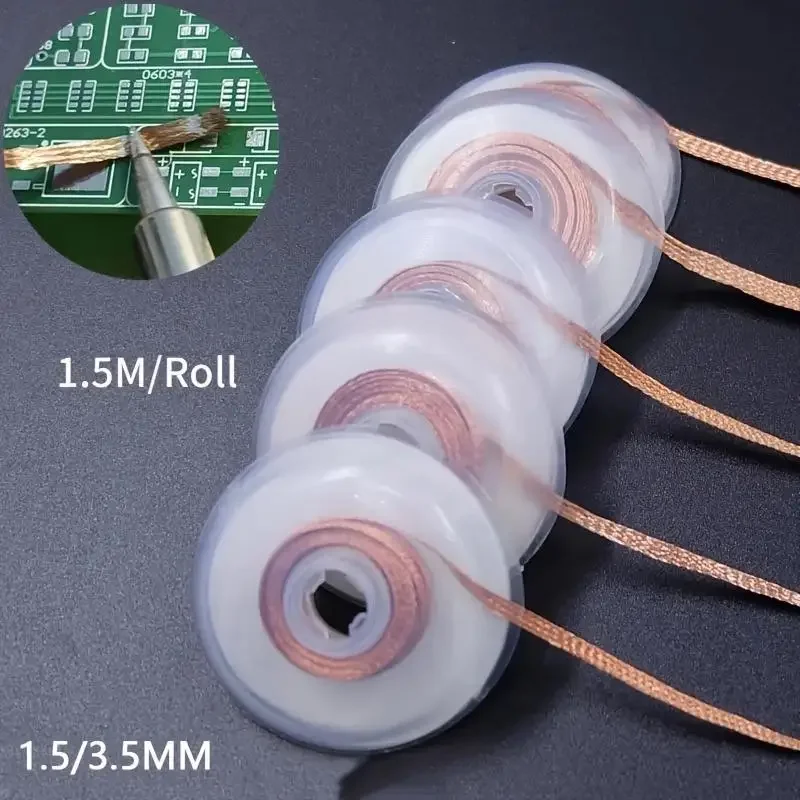 2.0mm 3.5mm 1.5M Welding Wires Desoldering Braid Solder Remover Wick Wire Welding Tin Sucker Repair Tool 1PC solder remover,soldering wire,desoldering braid,soldering repair tool,soldering tin wire,welding wires,desoldering mesh braid
