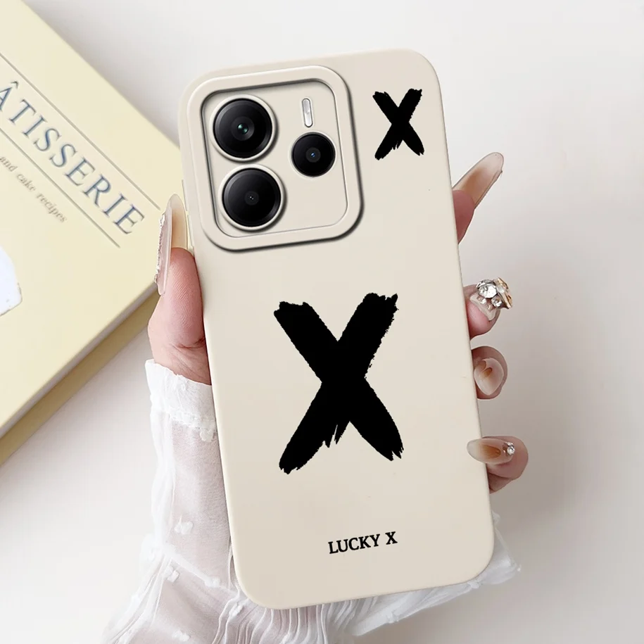 Cute Letters Soft Silicone Phone Case - Global Cover for Xiaomi Redmi Note 14 2025