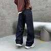 Skateboard Loosen Fit Black Wide Leg Lattern Jeans Men Baggy Clothes Male's Hallen Pants 4