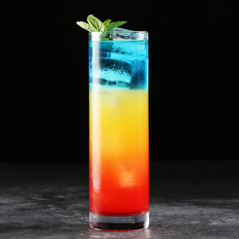 Japanese Style Cocktail Glass Straight Light And Thin Colin Glass Highball Long Cup Juice Water Cup For Home Bar