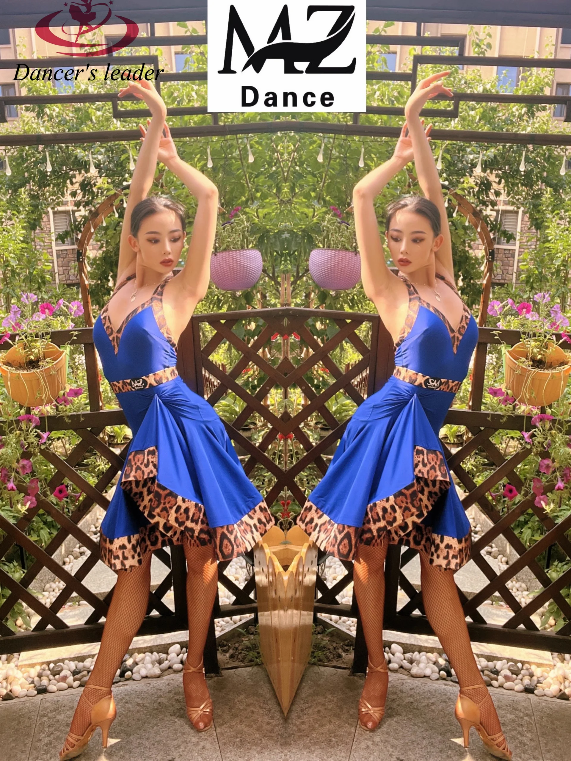 Latin Dance Dress for Women's Training Clothes Sexy Leopard Print