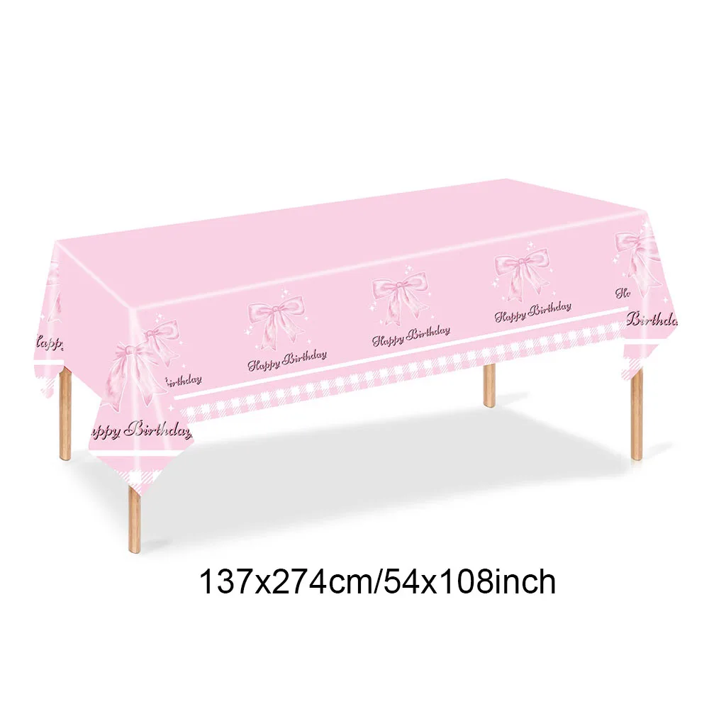 Pink Bow Theme Disposable Paper Napkins - 20pcs for Birthdays, Baby Showers, and Weddings
