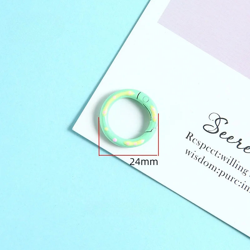 Multicolor Metal Round Ring Spring Clasp Carabiner Keychain Clips Hook Dog Chain DIY Jewelry Buckle Connector Supplies