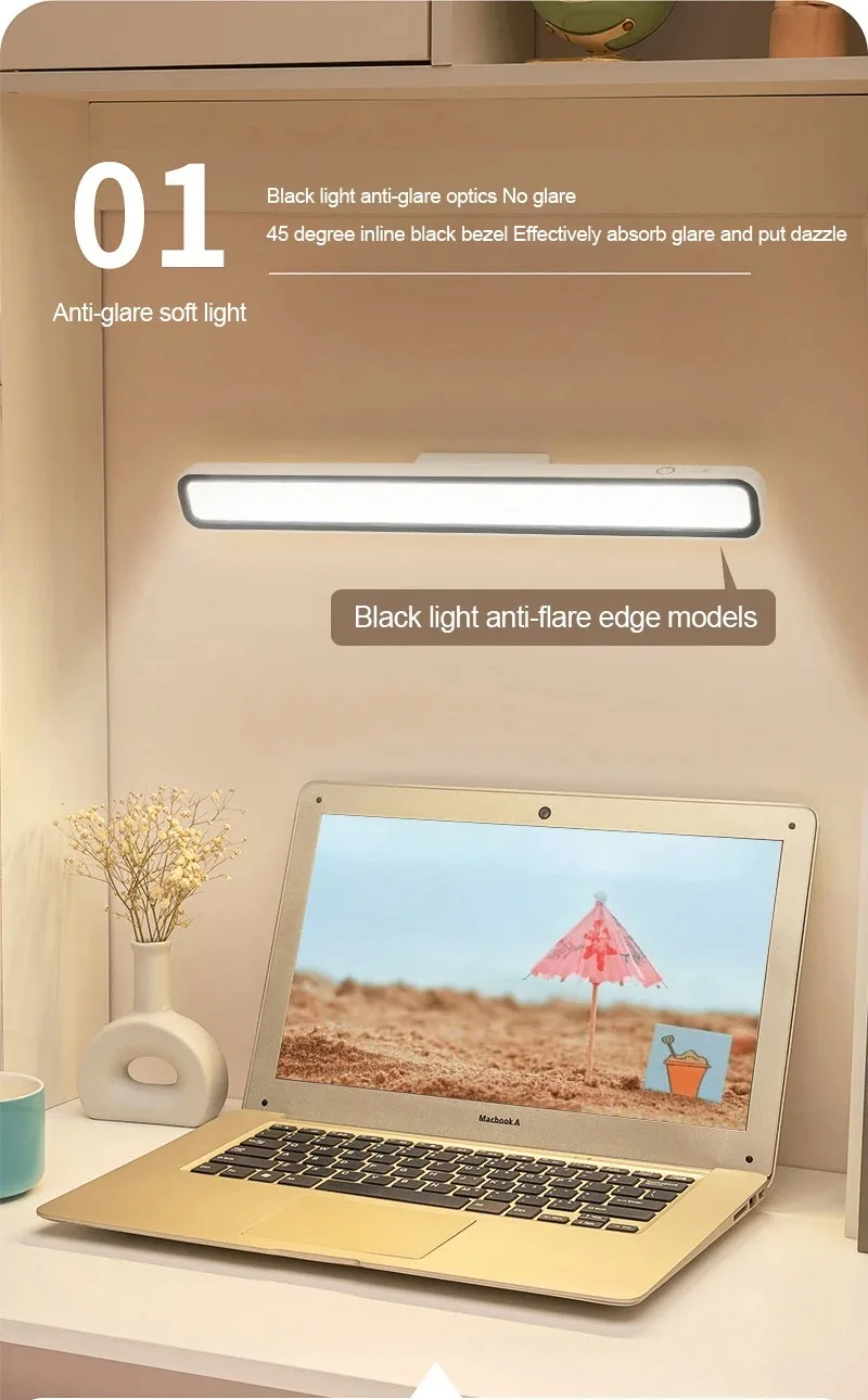 Description Picture 4 of itemDesk Lamp Hanging Magnetic Table Lamp Led Usb Rechargeable Stepless Dimming Cabinet Closet Wardrobe Night Light