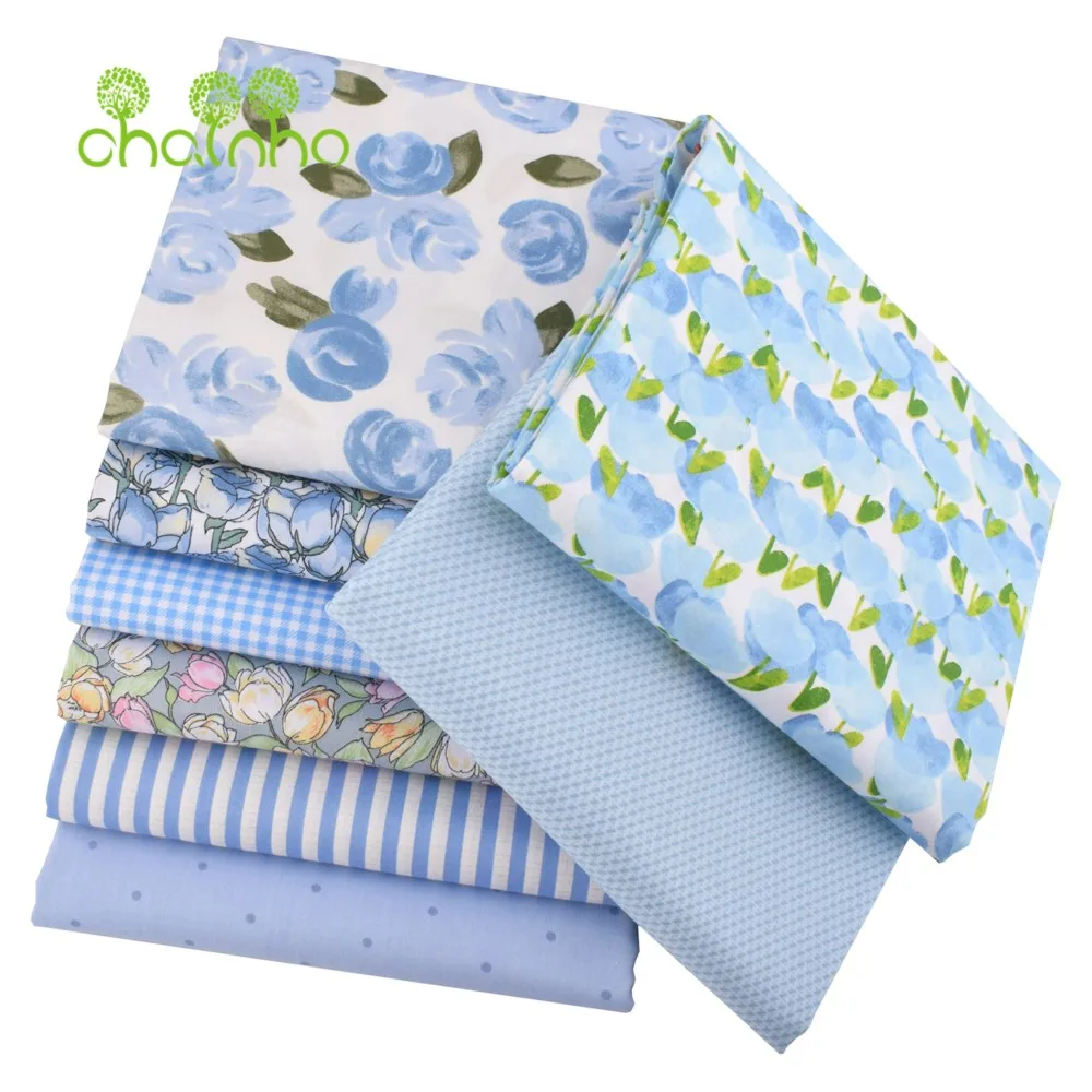 Chainho,Printed Twill Weave Cotton Fabric,DIY Quilting Sewing Material,Handmade Textile,Patchwork Cloth,Floral Series,25C20