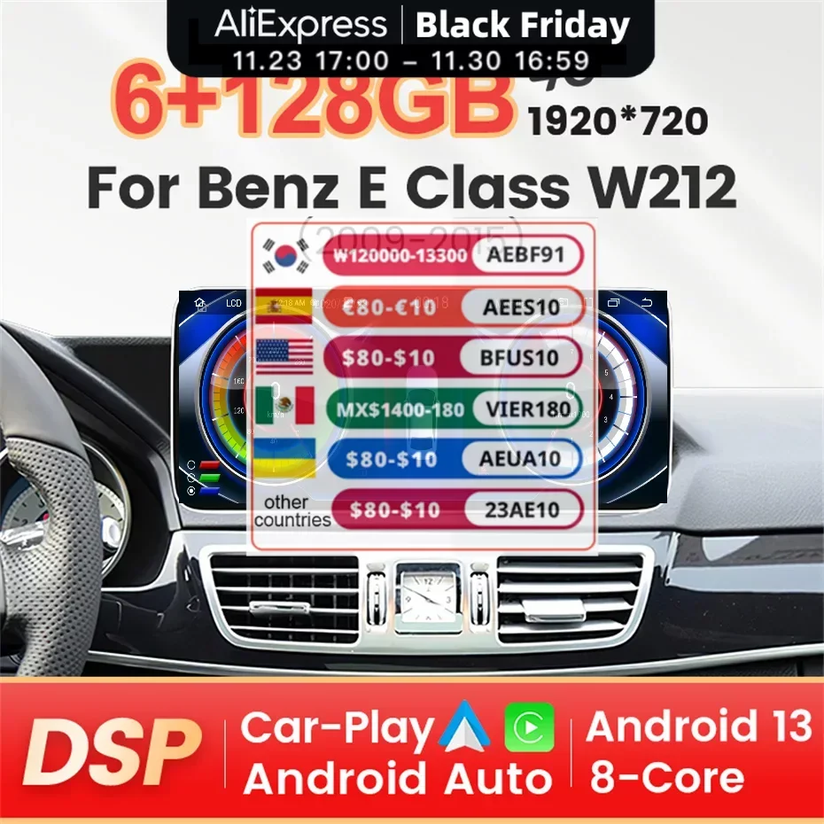 CarplayAutoHDScreenForMercedesBenzEClassW21220092016Car