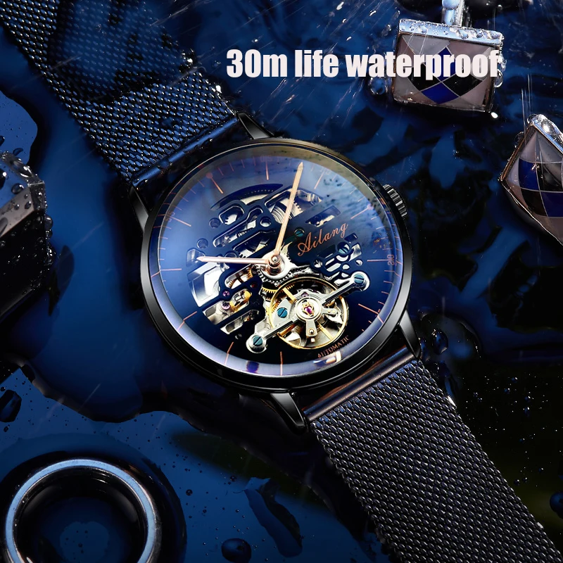 AILANG Nuovo di zecca, orologio meccanico alla moda per uomo, cinturino in pelle, impermeabile, luminoso, automatico, tourbillon_voghion.com