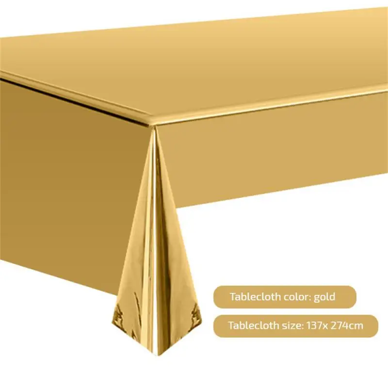 Disposable Tablecloth Plastic Waterproof Dining Table Cover For Birthday Wedding