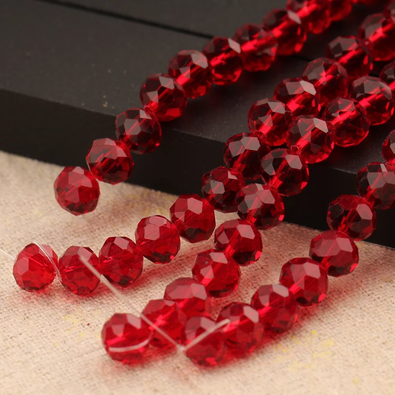 Faceted Red Glass Crystal Rondelle Beads Loose Spacer Beads For Jewelry  Making DIY Bracelet Earrings 15