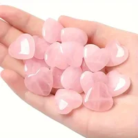 10/20/30PCS Rose Quartz Heart Natural Crystal Polished Stones Healing Reiki Gemstone Home Decoration Valentine Gift 2