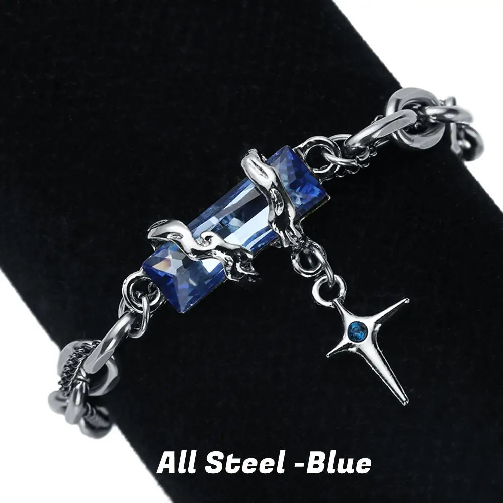 2024 Retro Black Zircon Star Bracelet For Women Men Trend