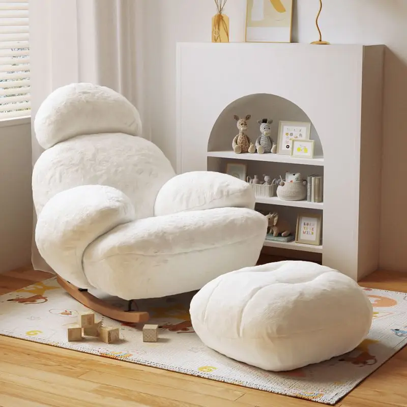 

White Sofa Rocking Chair Recliner Balcony Living Room Bedroom And Household Designer Single Comfort Canape Salon Home Furniture